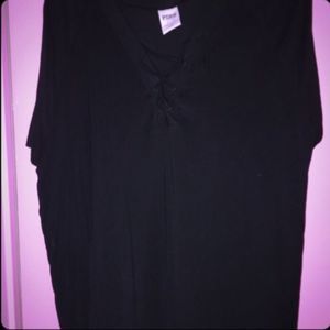 Black tie up vs pink top